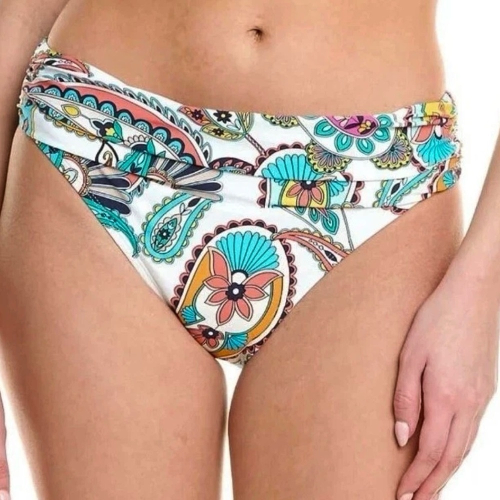 🌻NEW w/Tags La Blanca Banded Hipster Bikini Bottom (Pave The Way) Size 12